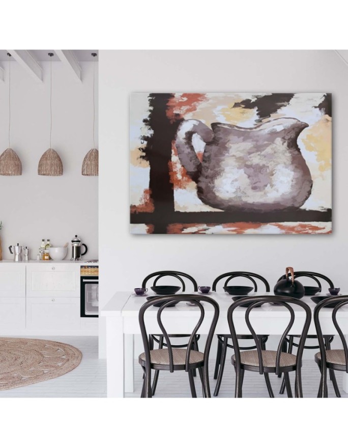 Still life Canvas paintings - Clay jug hand-painted | FEEBY