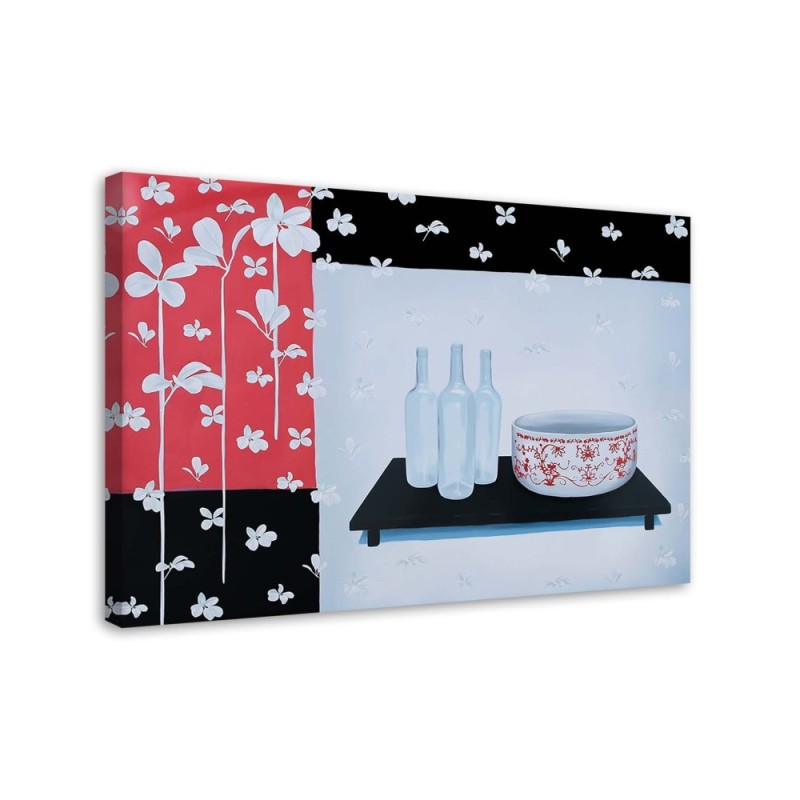 Glass bottles and bowl - Still life Canvas paintings | FEEBY
