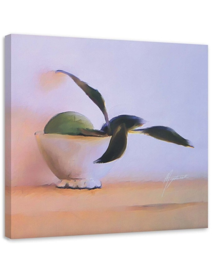 Fruits in a bowl on a table - Still Life Canvas paintings | FEEBY