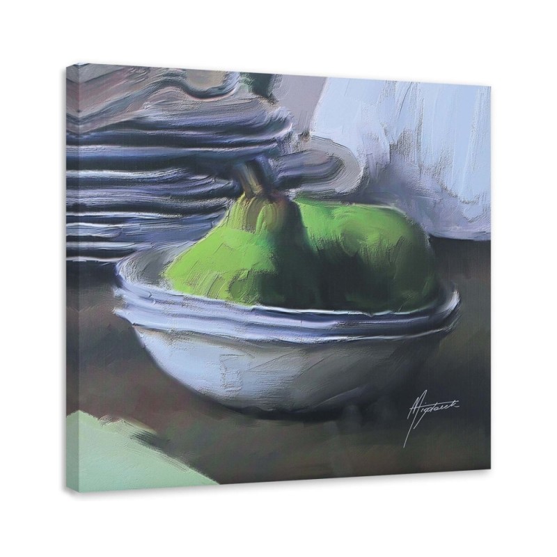 Two green pears - Still life Canvas painting | FEEBY
