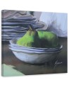 Two green pears - Still life Canvas painting | FEEBY