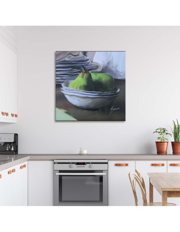 Two green pears - Still life Canvas painting | FEEBY