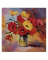 A bouquet of poppies in a vase - Still Life Canvas painting | FEEBY