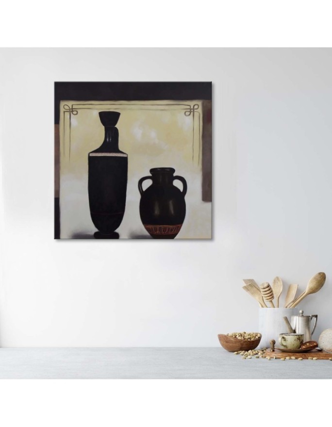 Two black jugs - Still life canvas paintings | FEEBY