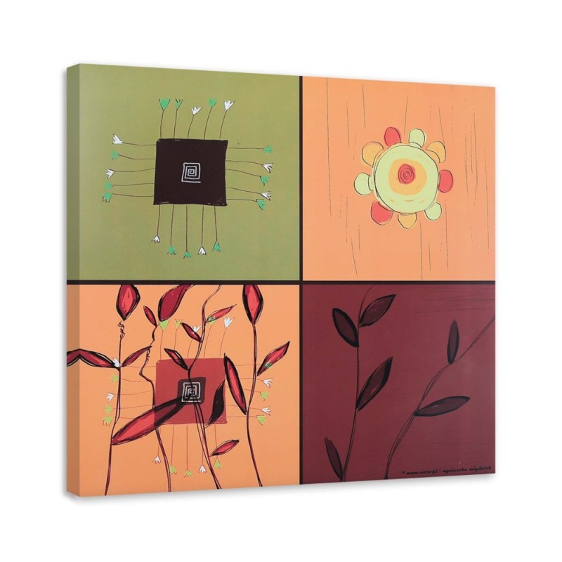 Collage of colourful flowers - Still life canvas paintings | FEEBY