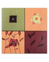 Collage of colourful flowers - Still life canvas paintings | FEEBY