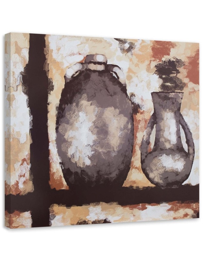 Canvas print Clay jugs on a...