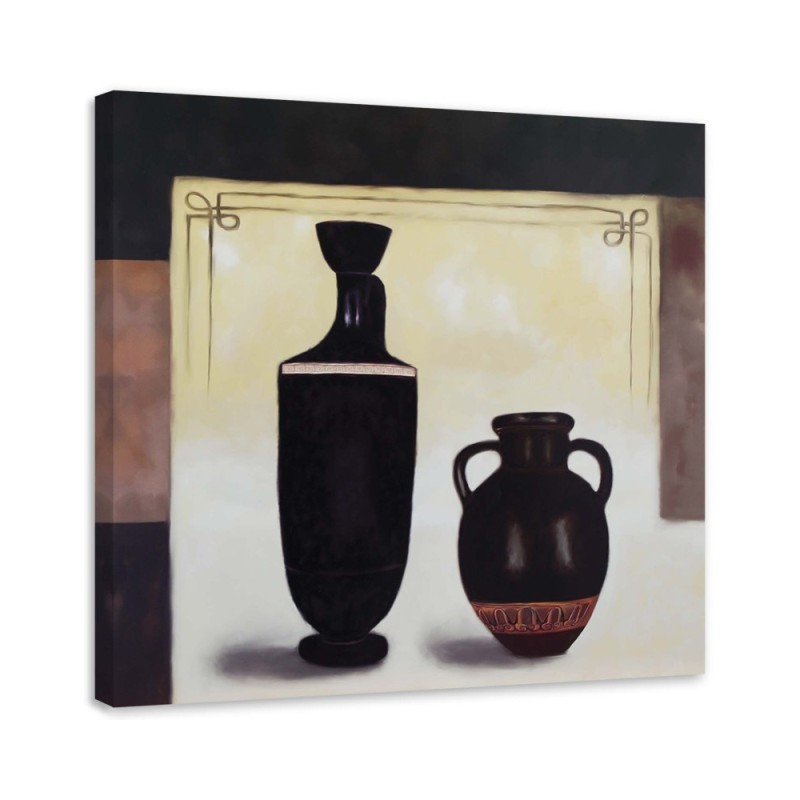 Abstract canvas painting - Two black jugs | FEEBY