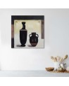 Abstract canvas painting - Two black jugs | FEEBY