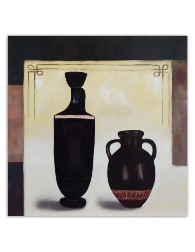 Abstract canvas painting - Two black jugs | FEEBY