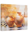 Abstract wrapped canvas painting - Orange jugs Tuscany | FEEBY
