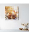 Abstract wrapped canvas painting - Orange jugs Tuscany | FEEBY