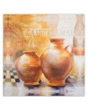 Abstract wrapped canvas painting - Orange jugs Tuscany | FEEBY