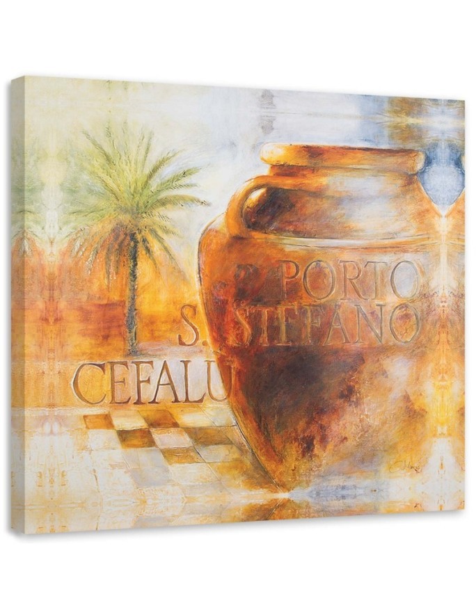 Abstract canvas painting - Large jugs Tuscany | FEEBY