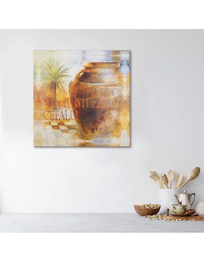 Abstract canvas painting - Large jugs Tuscany | FEEBY