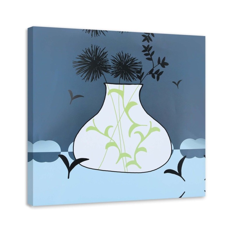 Abstract canvas painting - Drawing of flowers in a vase | FEEBY