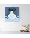 Abstract canvas painting - Drawing of flowers in a vase | FEEBY
