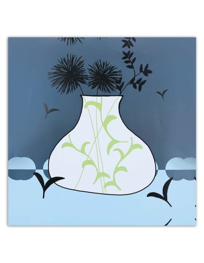 Abstract canvas painting - Drawing of flowers in a vase | FEEBY