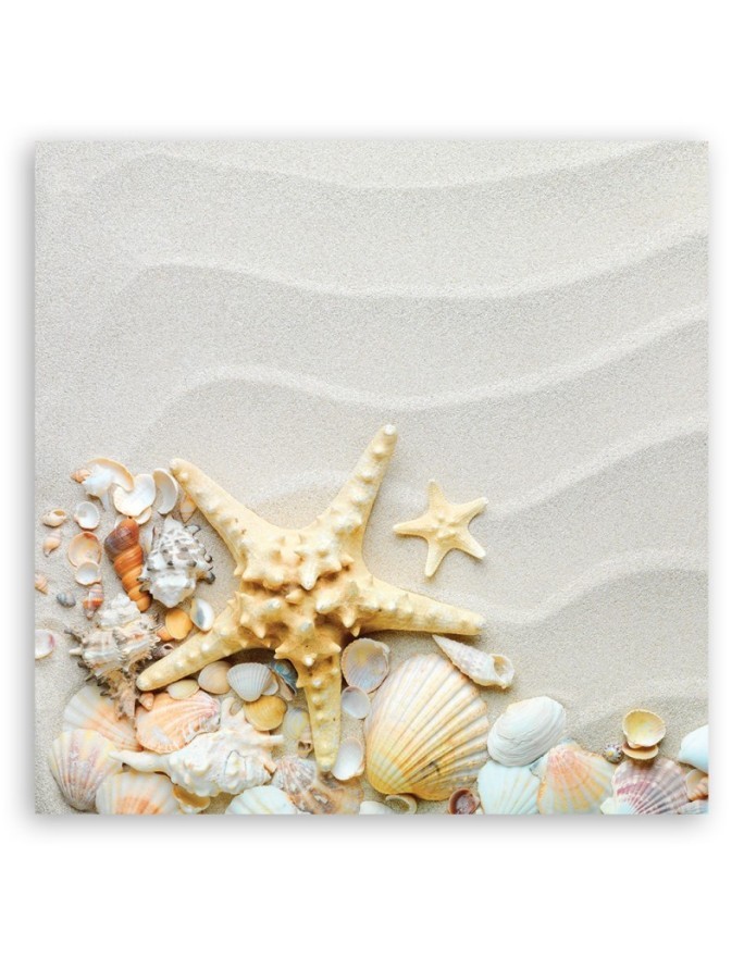 Marine Canvas paintings - Beach shells beige | FEEBY
