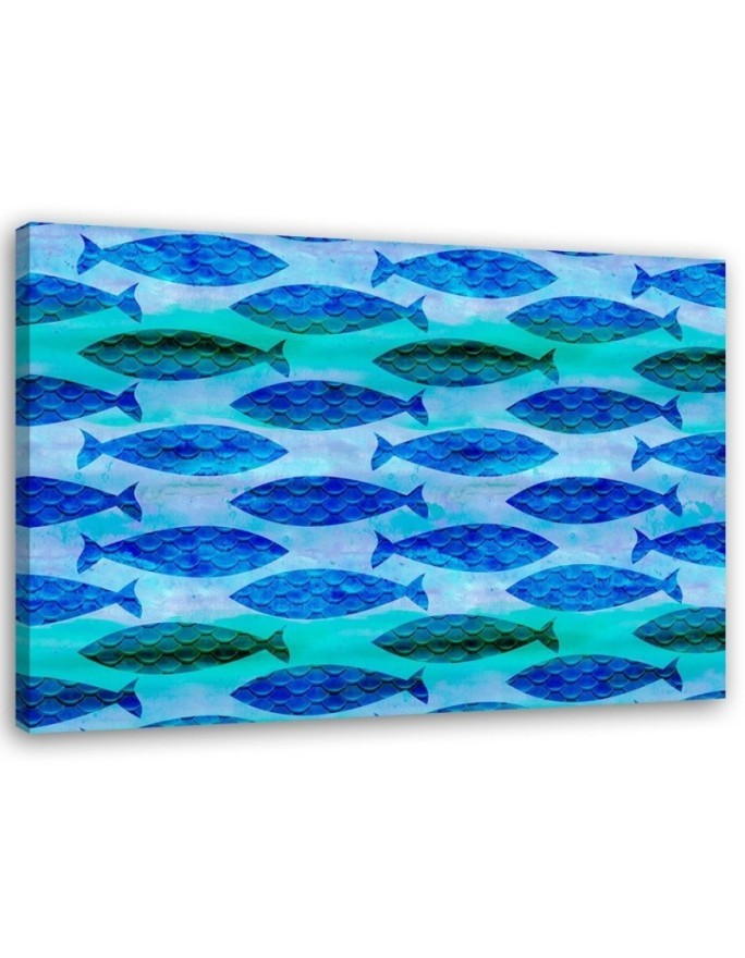 Shoal of blue fish Andrea Haase - Marine Canvas paintings | FEEBY