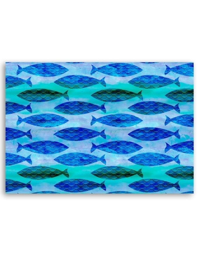 Shoal of blue fish Andrea Haase - Marine Canvas paintings | FEEBY