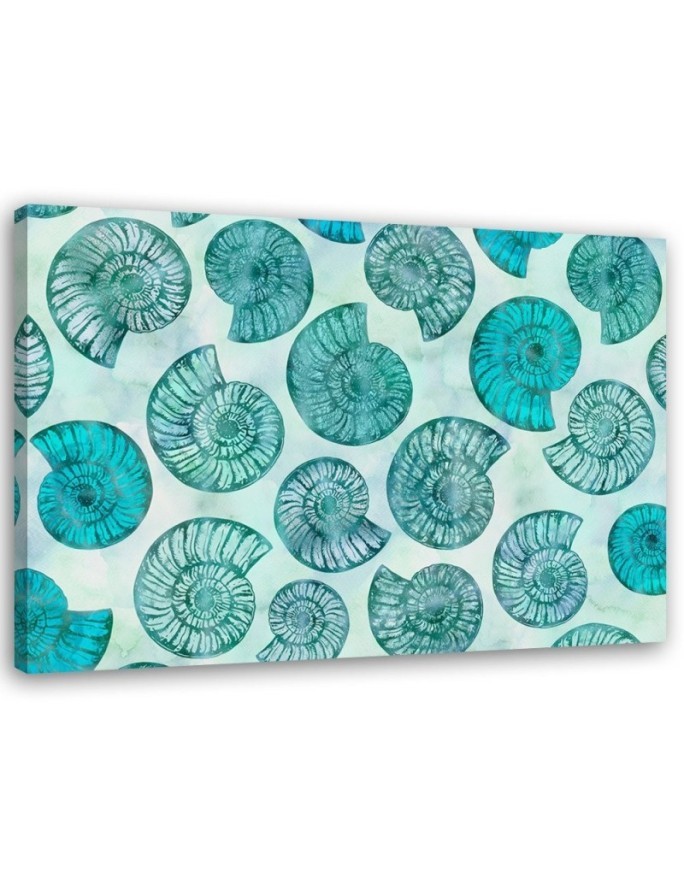 Blue snail shells - Nautical Canvas art | FEEBY