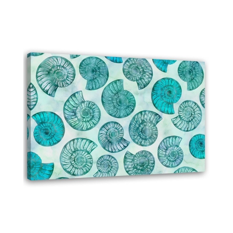 Blue snail shells - Nautical Canvas art | FEEBY