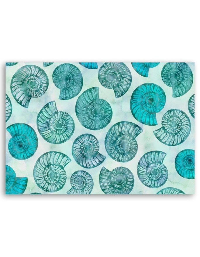 Blue snail shells - Nautical Canvas art | FEEBY