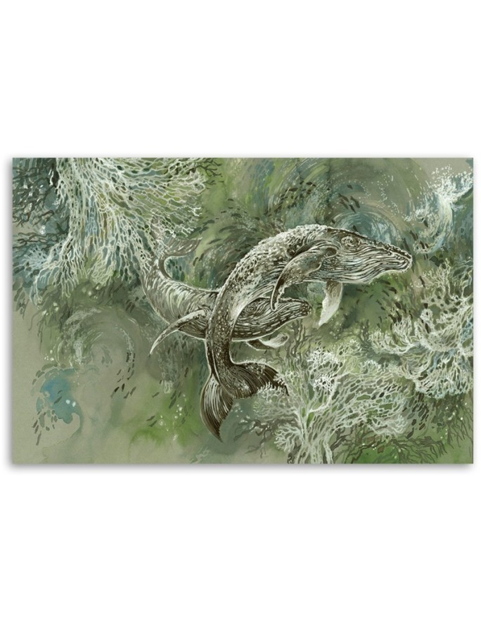 A pair of humpback whales - Maritime Canvas prints | FEEBY