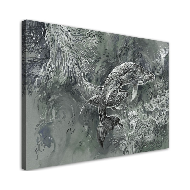 A pair of humpback whales - Maritime Canvas prints | FEEBY