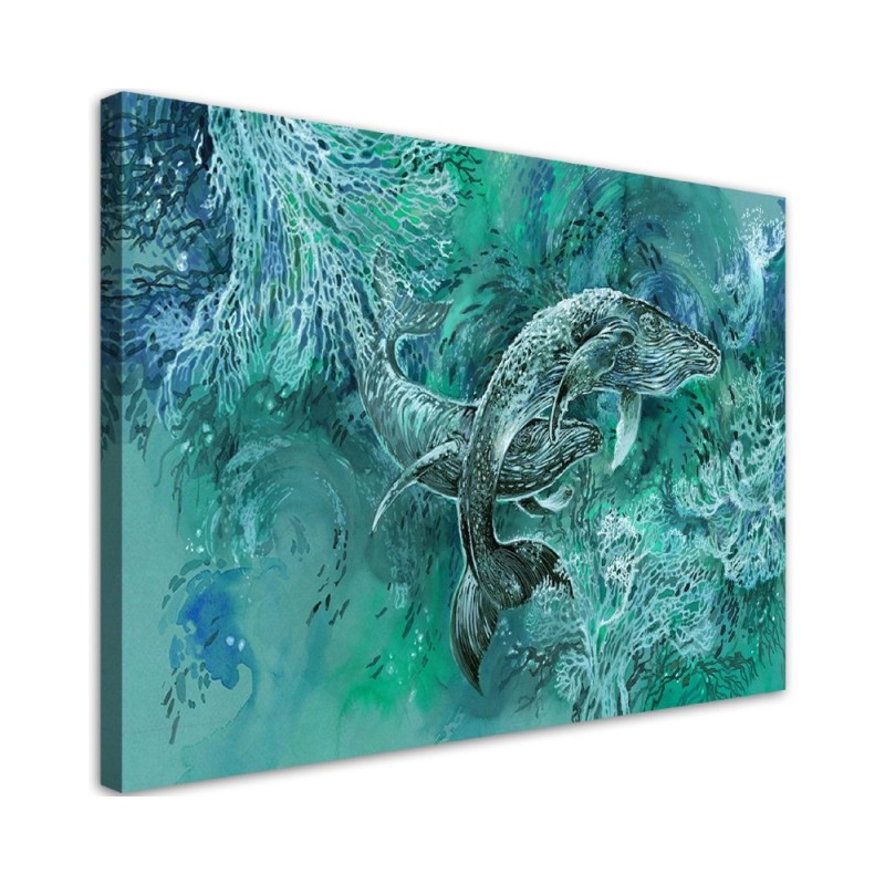 A pair of humpback whales - Maritime Canvas prints | FEEBY