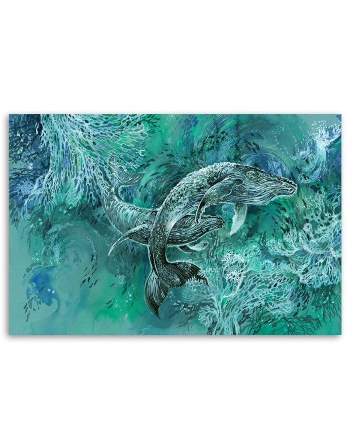 A pair of humpback whales - Maritime Canvas prints | FEEBY