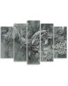 Abstract canvas painting - Pair of humpback whales | FEEBY