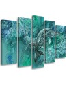 Abstract canvas painting - Humpback whale couple | FEEBY