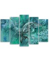Abstract canvas painting - Humpback whale couple | FEEBY