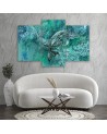 Abstract canvas painting - A pair of humpback whales | FEEBY