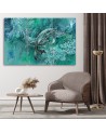Abstract canvas painting - A pair of humpback whales | FEEBY