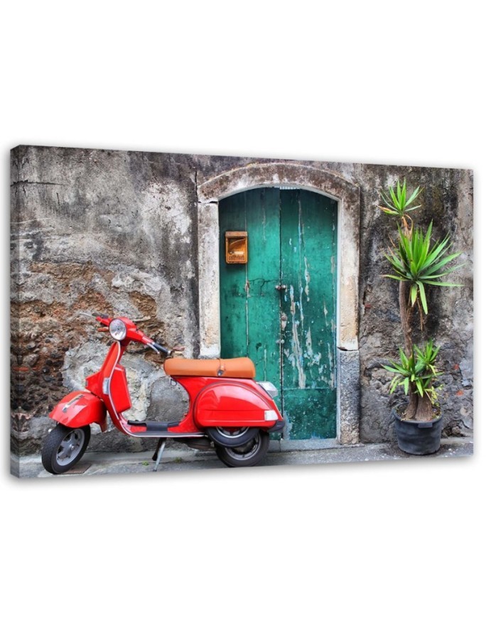 Modern Canvas paintings for the living room - Red scooterTuscany | FEEBY