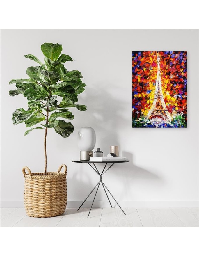 Canvas prints for the living room - Painted Eiffel Tower | FEEBY