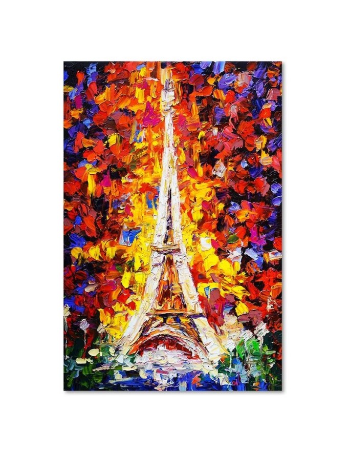 Canvas prints for the living room - Painted Eiffel Tower | FEEBY