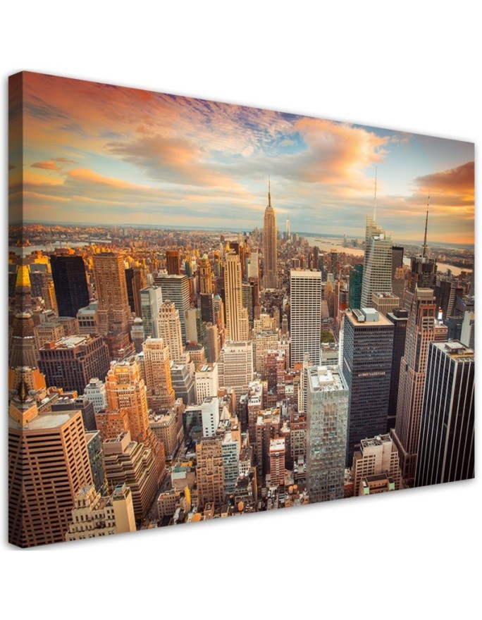 Canvas prints for the living room - Sunset Pnoramic New York for the office | FEEBY
