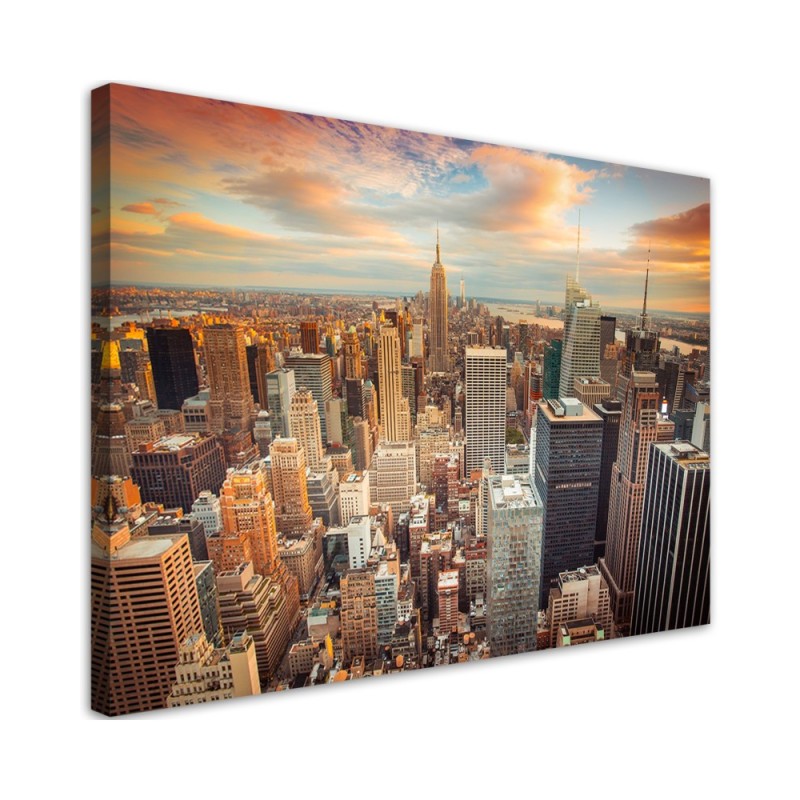Canvas prints for the living room - Sunset Pnoramic New York for the office | FEEBY