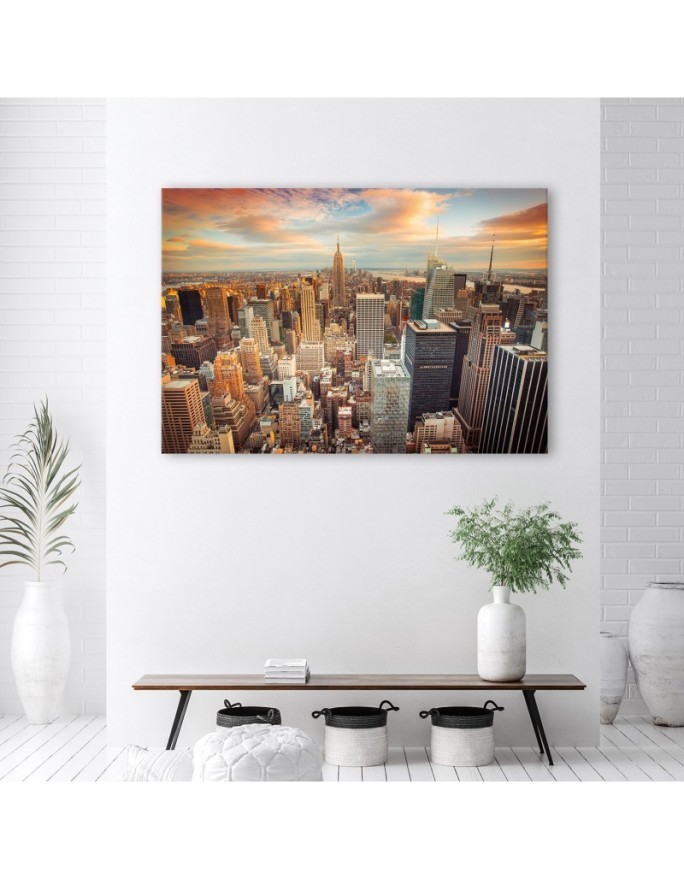 Canvas prints for the living room - Sunset Pnoramic New York for the office | FEEBY