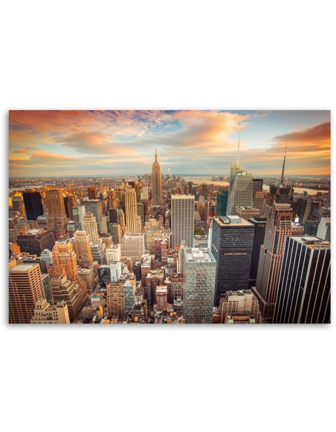 Canvas prints for the living room - Sunset Pnoramic New York for the office | FEEBY