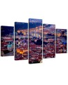 5 Piece Prague city night - Modern paintings | FEEBY