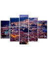 5 Piece Prague city night - Modern paintings | FEEBY