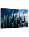 Geometric city blue - Modern Canvas paintings | FEEBY