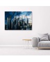 Geometric city blue - Modern Canvas paintings | FEEBY