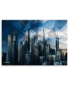 Geometric city blue - Modern Canvas paintings | FEEBY