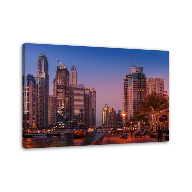Dubai in the evening - Modern Canvas paintings | FEEBY